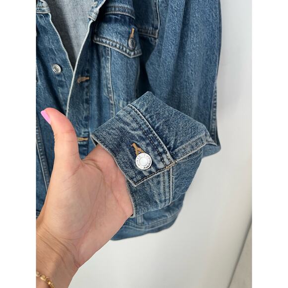 Everlane The Denim Jacket Uniform Classic Blue Casual Trucker Mens Size XXL - Picture 8 of 14